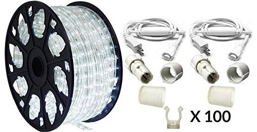 120V Dimmable LED Cool White Rope Light 150'' Kit, Premium