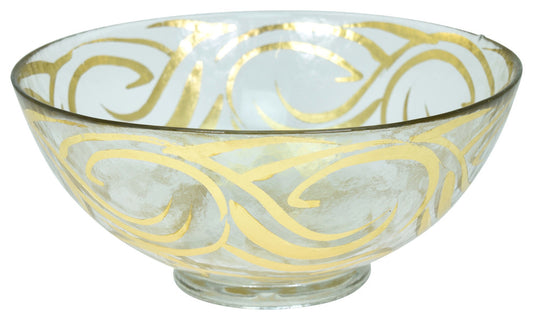 10\" Bubble Glass Bowl, Swirl