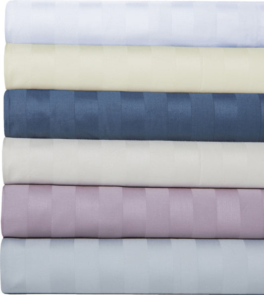 100-percent Cotton 600 Thread Count Damask Striped Sheet Set