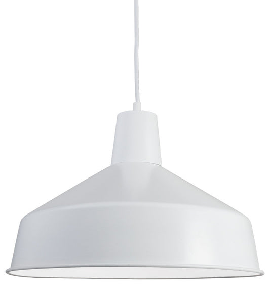 120V Commercial Grade Hanging Ceiling Pendant - 16\" Diameter, White